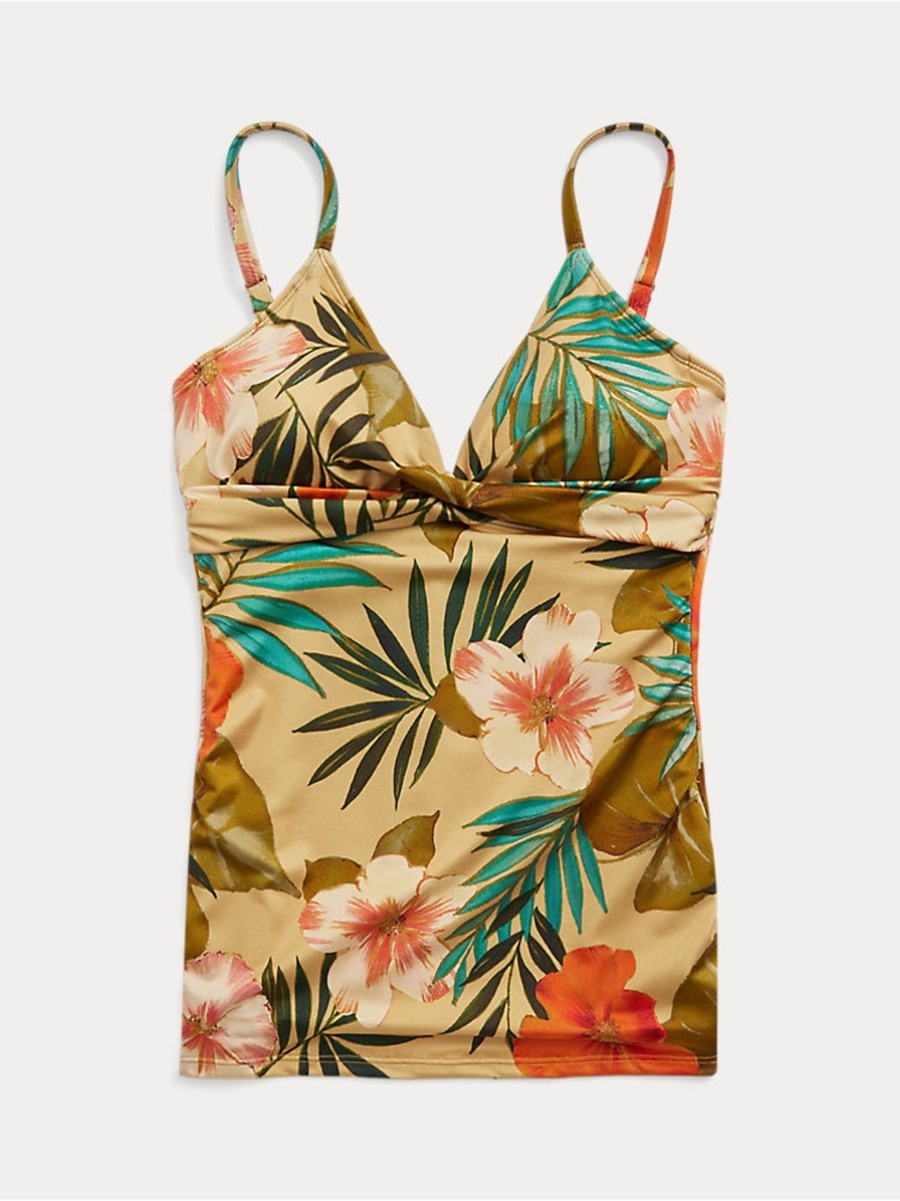 Ralph Lauren Tropical-Print Surplice Tankini Top